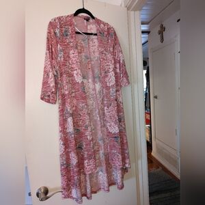 Torrid Pink Floral Knit Duster
